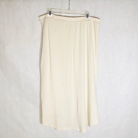 Nin skirt ivory cotton blend high low wrap elastic waist size extra large READ - Picture 8 of 9